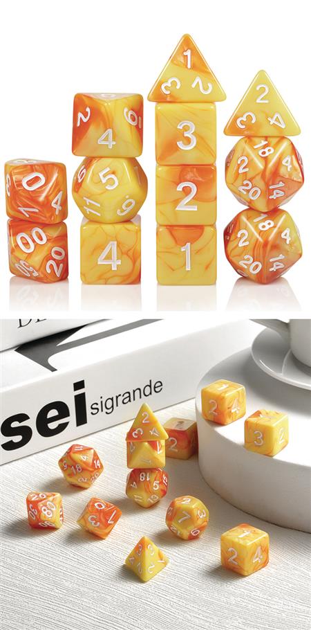 ACRYLIC DICE SOLAR FLARE 12PC SET (Net)