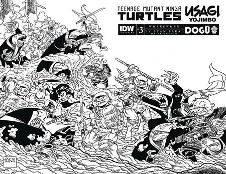 TMNT USAGI YOJIMBO WHEREWHEN #3 CVR D 25 COPY INCV B&W SAKAI