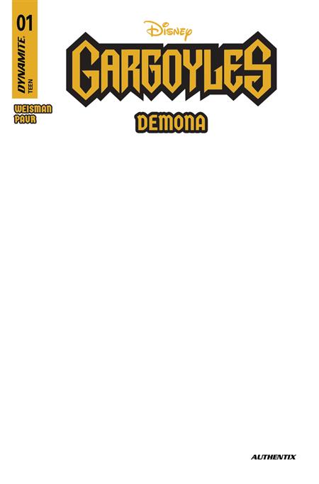 GARGOYLES DEMONA #1 CVR I BLANK AUTHENTIX 