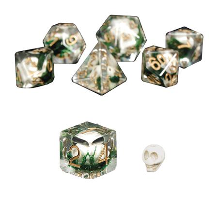 RESIN DICE SKULL 7PC DICE SET (Net) 