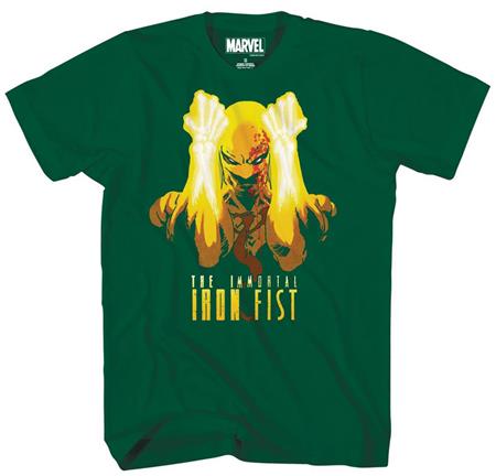 MARVEL FISTS A FLAME FOREST GREEN T/S LG (C: 1-1-1)