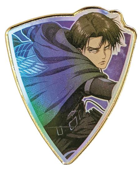 ATTACK ON TITAN LEVI RAINBOW HOLO FOIL CREST PIN (C: 1-1-2)