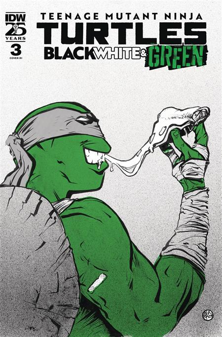 TMNT BLACK WHITE & GREEN #3 CVR C 10 COPY POPE