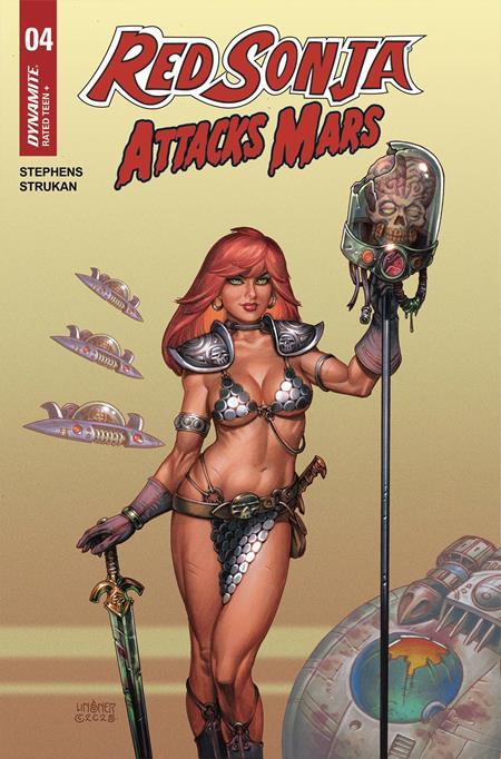 RED SONJA ATTACKS MARS #4 (OF 4) CVR A JOSEPH MICHEAL LINSNER POLYBAGGED TRADING CARD-Originally APR250125