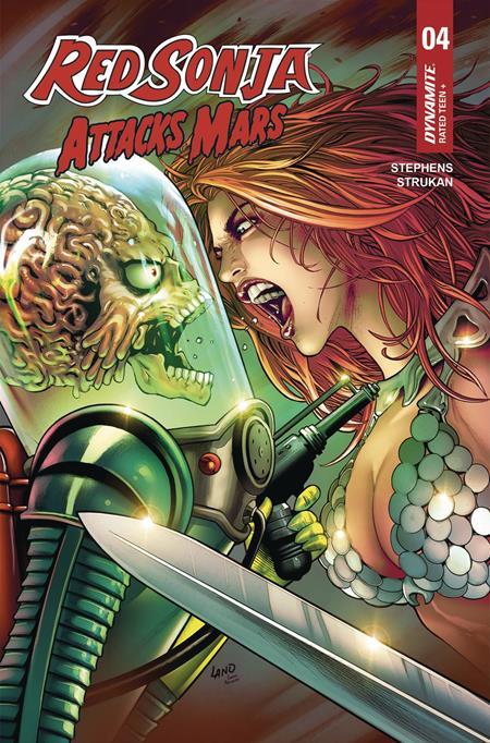 RED SONJA ATTACKS MARS #4 (OF 4) CVR C GREG LAND POLYBAGGED TRADING CARD VAR-Originally APR250127