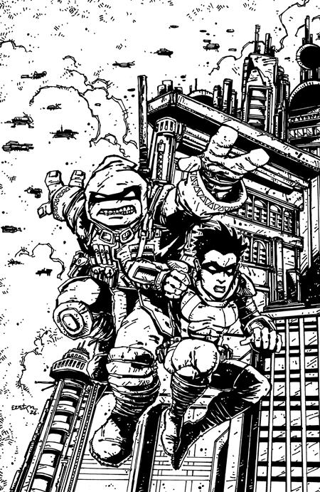 TEENAGE MUTANT NINJA TURTLES THE LAST RONIN--TRAINING DAY VARIANT RI 1:50 (EASTMAN FULL ART B&W)