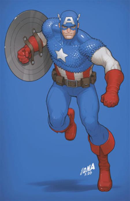 CAPTAIN AMERICA #13 1:50 DAVID NAKAYAMA COLOR BLOCK BLUE VIRGIN VARIANT [ARM]