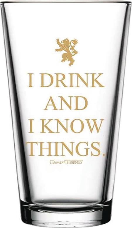 GOT I DRINK AND I KNOW THINGS 16OZ PINT GLASS 4PC SET(C: 1-1-1)