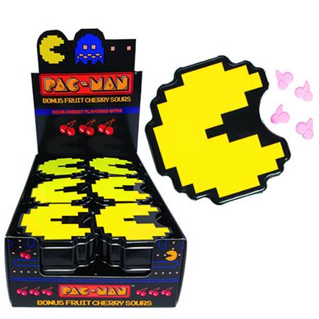 PAC-MAN BONUS FRUIT CHERRY SOURS CANDY TIN 18PC DISP (C: 1-1