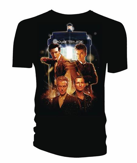 DOCTOR WHO POSTER ART PX BLACK T/S LG (C: 0-1-1)