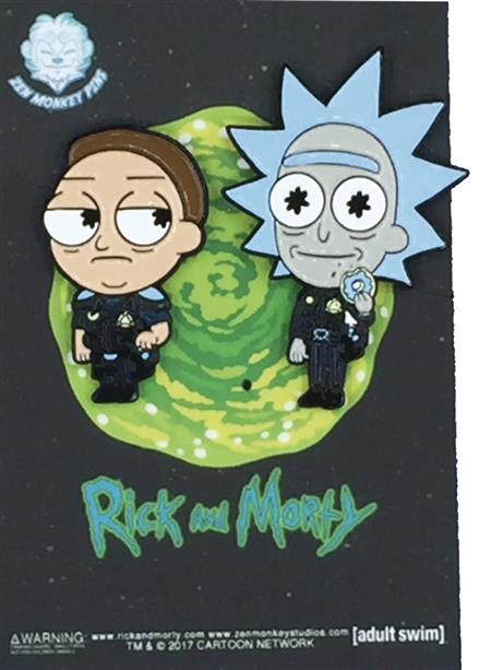 RICK AND MORTY COP RICK AND MORTY LAPEL PIN 2PC SET (C: 1-0-