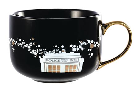 DOCTOR WHO BLACK & GOLD PINACHE LATTE MUG