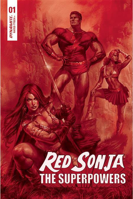RED SONJA THE SUPERPOWERS #1 PARRILLO CRIMSON RED ART CVR