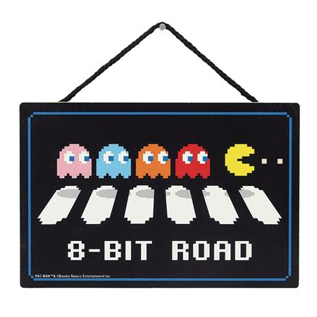 PAC MAN 8-BIT ROAD 8X6 HANGING WOOD SIGN (Net) 