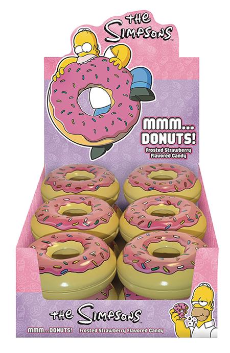 SIMPSONS DONUT TIN CANDY 12 PC DISPLAY (Net) 