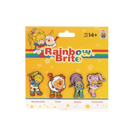 RAINBOW BRITE GLITTER ENAMEL PIN 4-PACK (Net) 