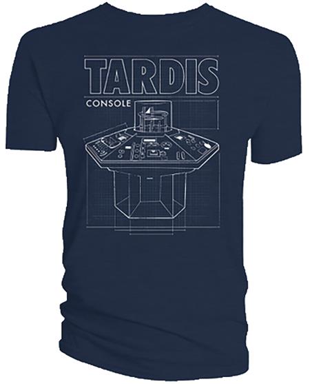 DOCTOR WHO TARDIS CONSOLE SCHEMATIC NAVY T/S L (Net) 