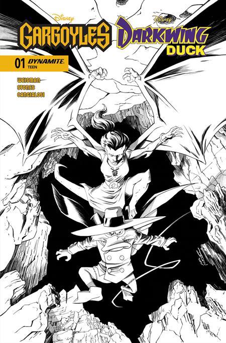 GARGOYLES DARKWING DUCK #1 CVR I INC 1:10 DECLAN SHALVEY LINE ART VAR
