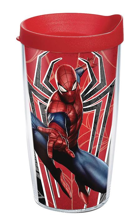 SPIDER-MAN RED SPIDER 16 OZ TUMBLER WITH LID (C: 1-1-2)