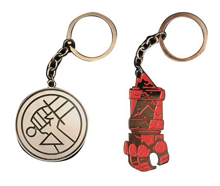 HELLBOY BPRD LOGO & RIGHT HAND OF DOOM 8PC KEYCHAIN ASST (C: