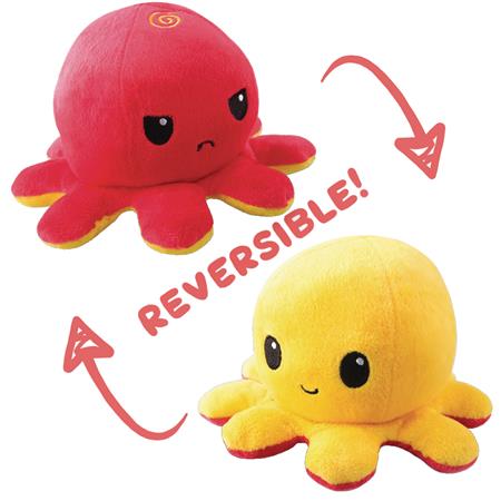 TEETURTLE REVERSIBLE OCTOPUS MINI RED TO YELLOW PLUSH (C: 1-