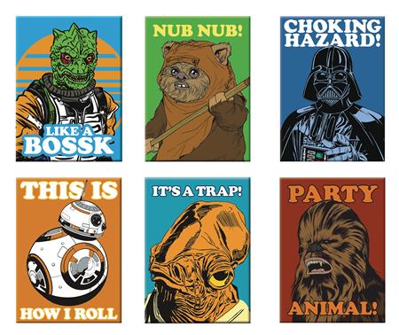 STAR WARS FUNNY 18PC FLAT MAGNET ASST (C: 1 (C: 1-1-2)