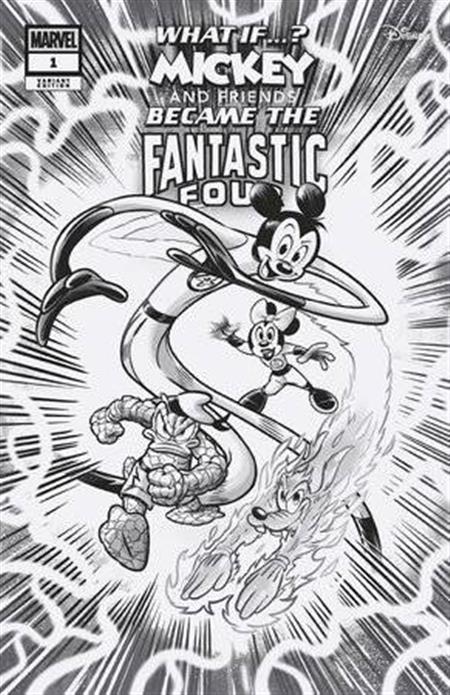 WHAT IF MICKEY & FRIENDS BECAME F F #1 100 COPY INCV BW VAR