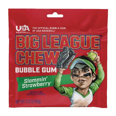 BIG LEAGUE CHEW SLAMMIN STRAWBERRY 12CT DISP (Net) 