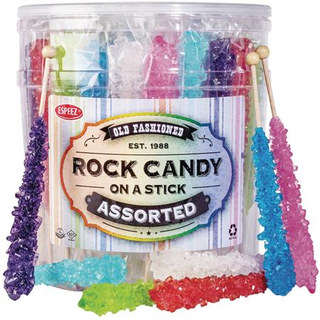 ROCK CANDY STICKS ASSORTED 36PC DISPLAY (Net) 