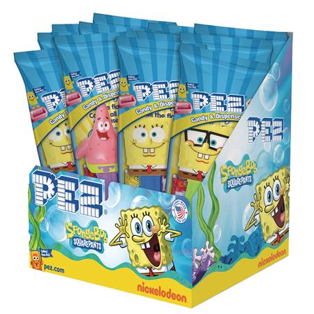 SPONGEBOB SQUAREPANTS PEZ 12PC POLY BAG DISPLAY (Net) 