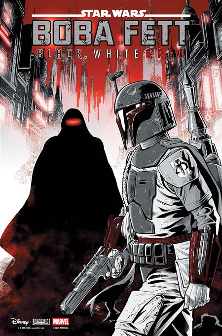STAR WARS BOBA FETT BLACK WHITE & RED #4 LUKE ROSS VARIANT