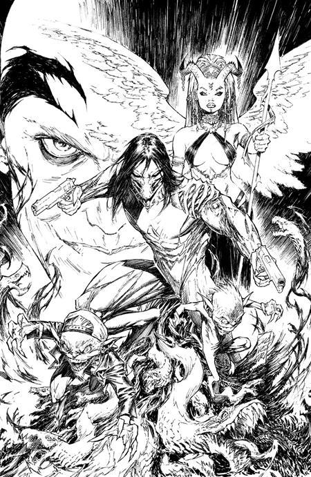 DARKNESS (2025) #1 CVR I INC 1:250 MARC SILVESTRI B&W VIRGIN VAR