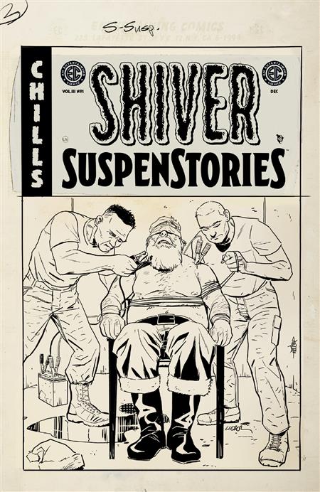 EC SHIVER SUSPENSTORIES 3 #1 COVER D STEVE LIEBER B&W ARTIST EDITION 1:20 VAR