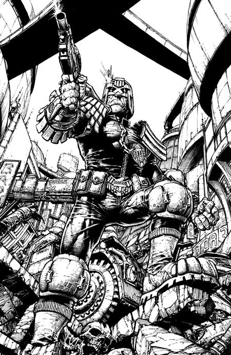 JUDGE DREDD/BIKER MICE FROM MARS #1 COVER H DAVID FINCH B&W 1:50 VAR