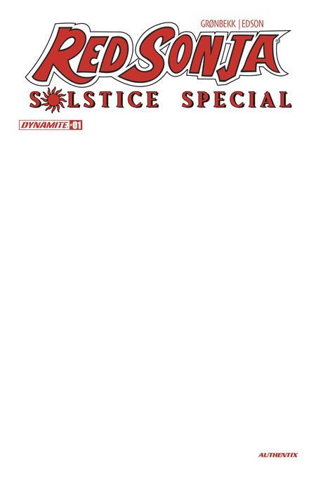 RED SONJA SOLSTICE SPECIAL #1 (ONE SHOT) CVR D BLANK AUTHENTIX VAR