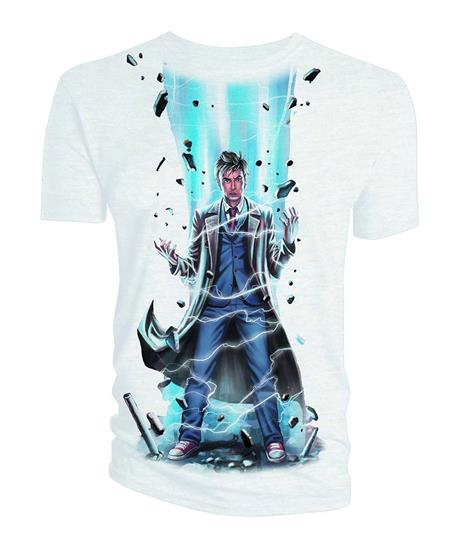 DOCTOR WHO 10TH DOCTOR LASER PX WHITE T/S LG (C: 0-1-1)