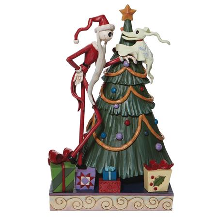 DISNEY TRADITIONS NBX SANTA JACK AND ZERO W/TREE 10.8 IN FIG