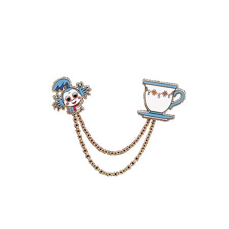 LITTLE SHOP OF PINS LABYRINTH WORM & TEACUP PIN SET W/CHAIN