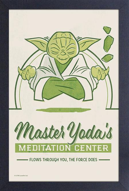 STAR WARS MASTER YODA MEDITATION CENTER 11X17 FRAMED PRINT (