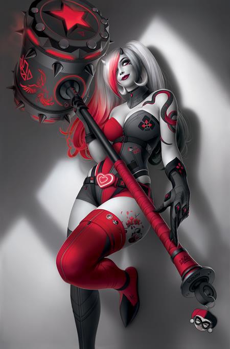 HARLEY QUINN BLACK WHITE REDDER #5 (OF 6) CVR B WARREN LOUW VAR