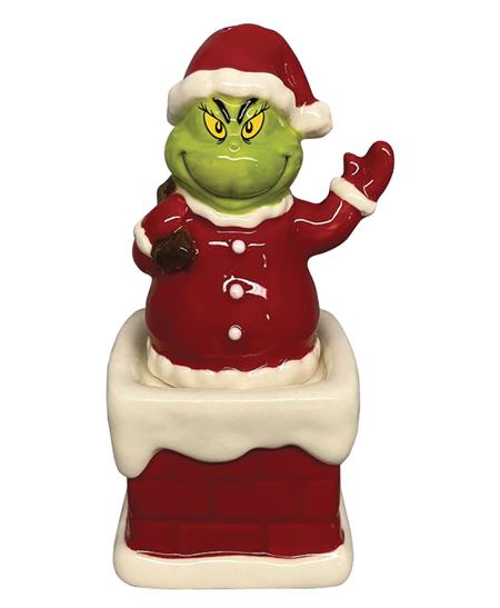 GRINCH WHO STOLE XMAS SANTA GRINCH CHIMNEY SALT & PEP SHAKER (Net)