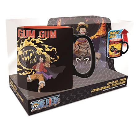 ONE PIECE GUM GUM HEAT CHANGE MUG & COASTER GIFT SET 