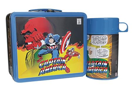 TIN TITANS CAPTAIN AMERICA CLASSIC PX LUNCH BOX W/BEV 