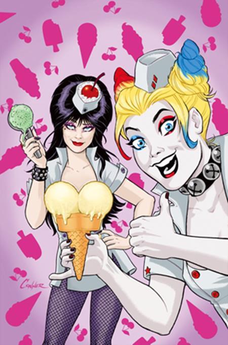 HARLEY QUINN X ELVIRA #2 CVR P INC 1:20 AMANDA CONNER ICE CREAM FOIL VIRGIN VAR