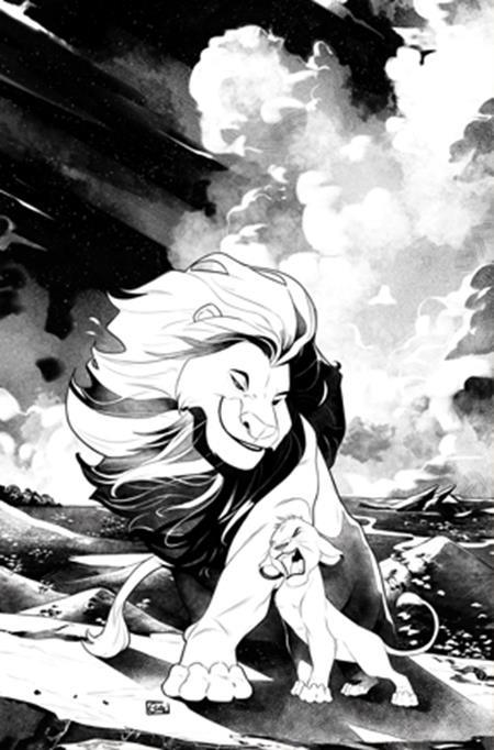 LION KING #1 CVR K INC 1:35 EDWIN GALMON LINE ART VIRGIN VAR