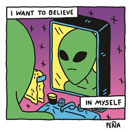 I WANT TO BELIEVE IN MYSELF ALIEN STICKER