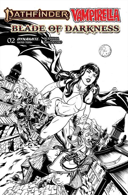 PATHFINDER VAMPIRELLA BLADE OF DARKNESS #2 CVR F INC 1:10 STEVEN CUMMINGS LINE ART VAR
